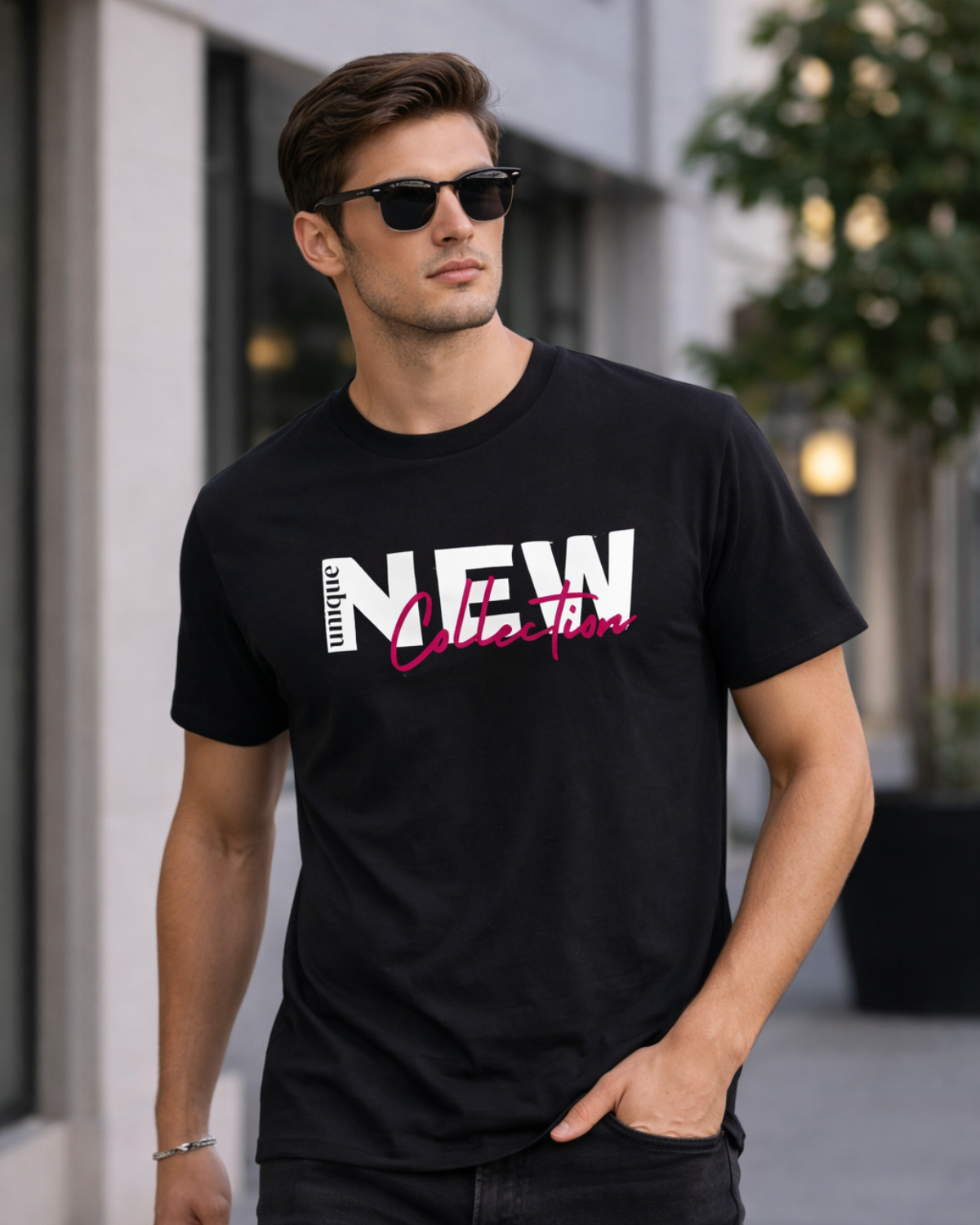 New Collection Signature Oversized T-Shirt (Black & White)