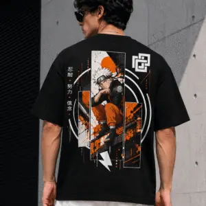 Naruto Anime Oversized T-Shirt | Premium Black Graphic Tee