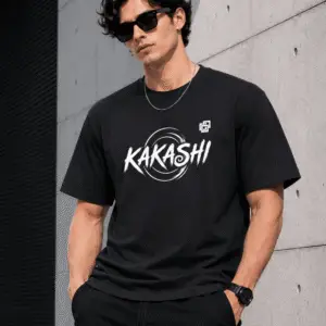 Kakashi Anime Oversized T-Shirt | Premium Black Graphic Tee