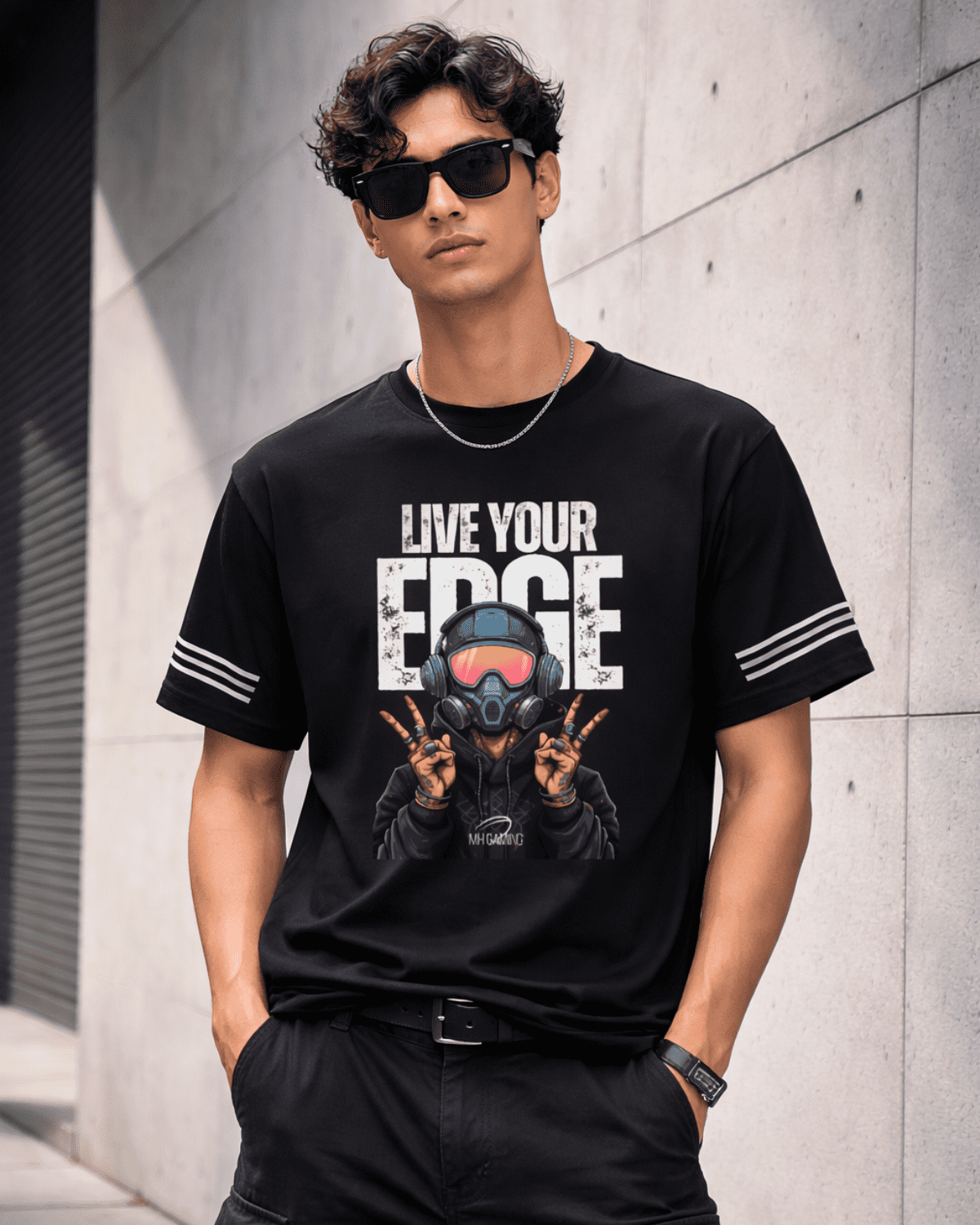 Live Your Edge Graphic Premium T-Shirt (Black & White)