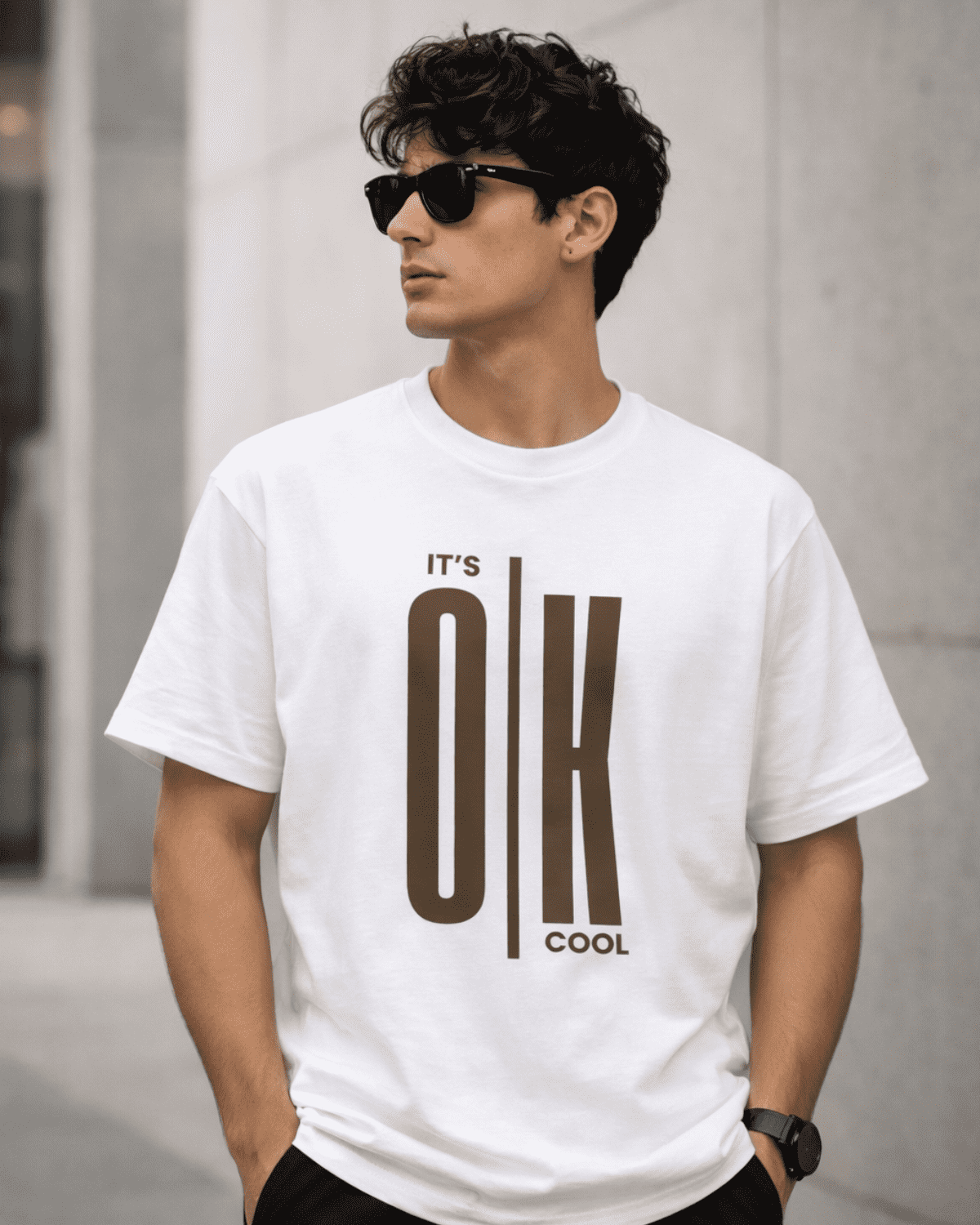 It’s OK Minimal Typography T-Shirt (Black & White)
