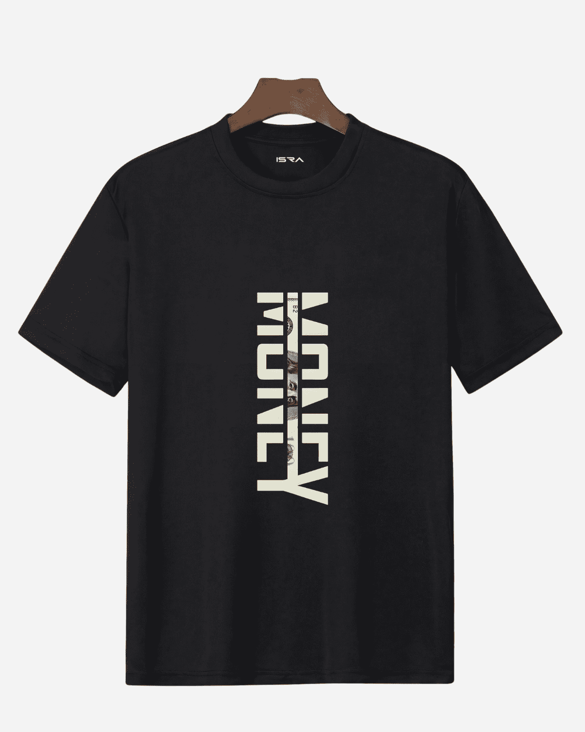 Money Mindset Vertical Graphic Premium T-Shirt (Black Edition)