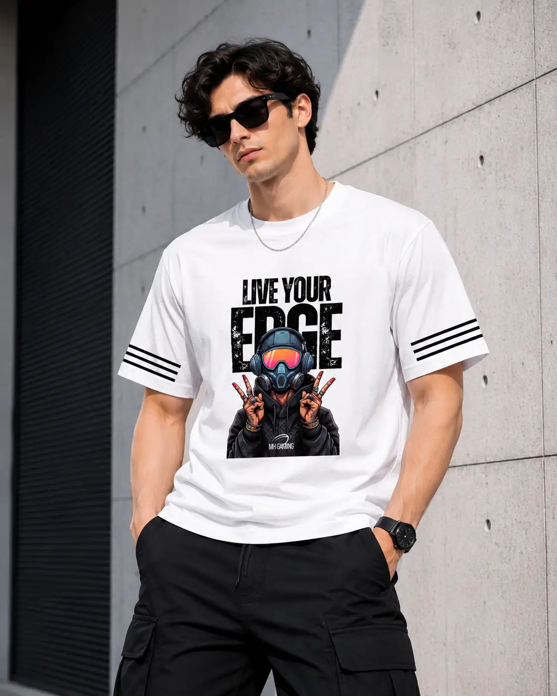 Live Your Edge Graphic Premium T-Shirt (Black & White)