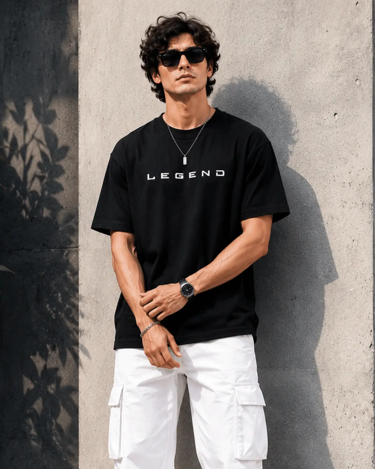 Legend Oversized T-Shirt for Men | Premium Black Graphic Tee